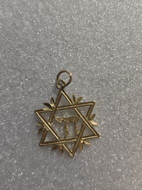 Gold 14kt Star of David Pendant with Hebrew Letter